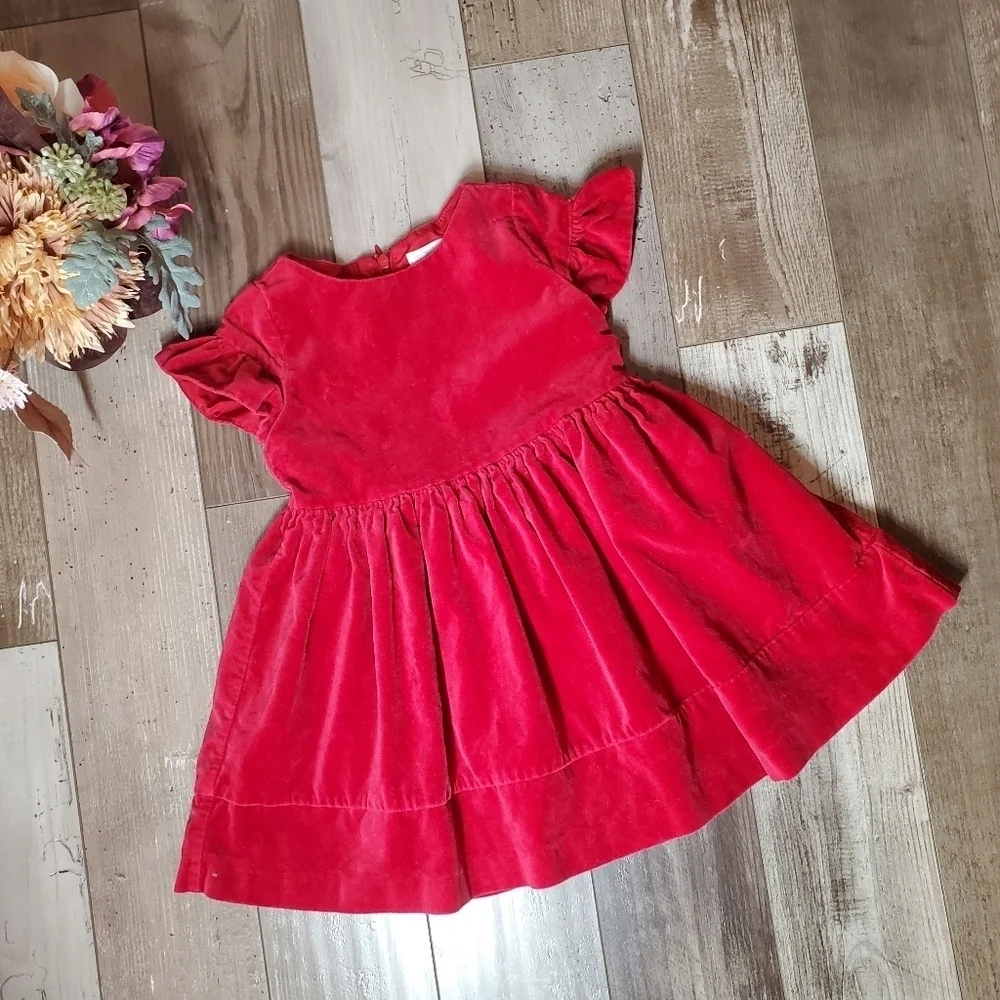 Gymboree Baby Red Velvet Christmas Toddler Girls Dress Size 2T NWOT